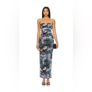 MORE TO COME Revolve Sammie Maxi Dress in Blue Floral Size XS